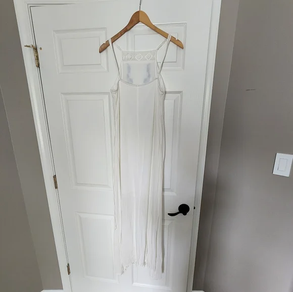 Altar'd State White Maxi Dress with Lace and Embroidery - Picture 2 of 7